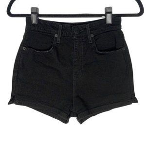 BDG Jean Denim Shorts Dark Wash Black Super High Rise Spade Pin Up 24W